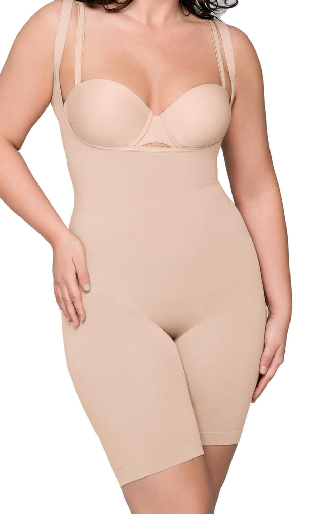 Body Beautiful 1343 Nude Extra Hi Waisted Shaper with Legs –