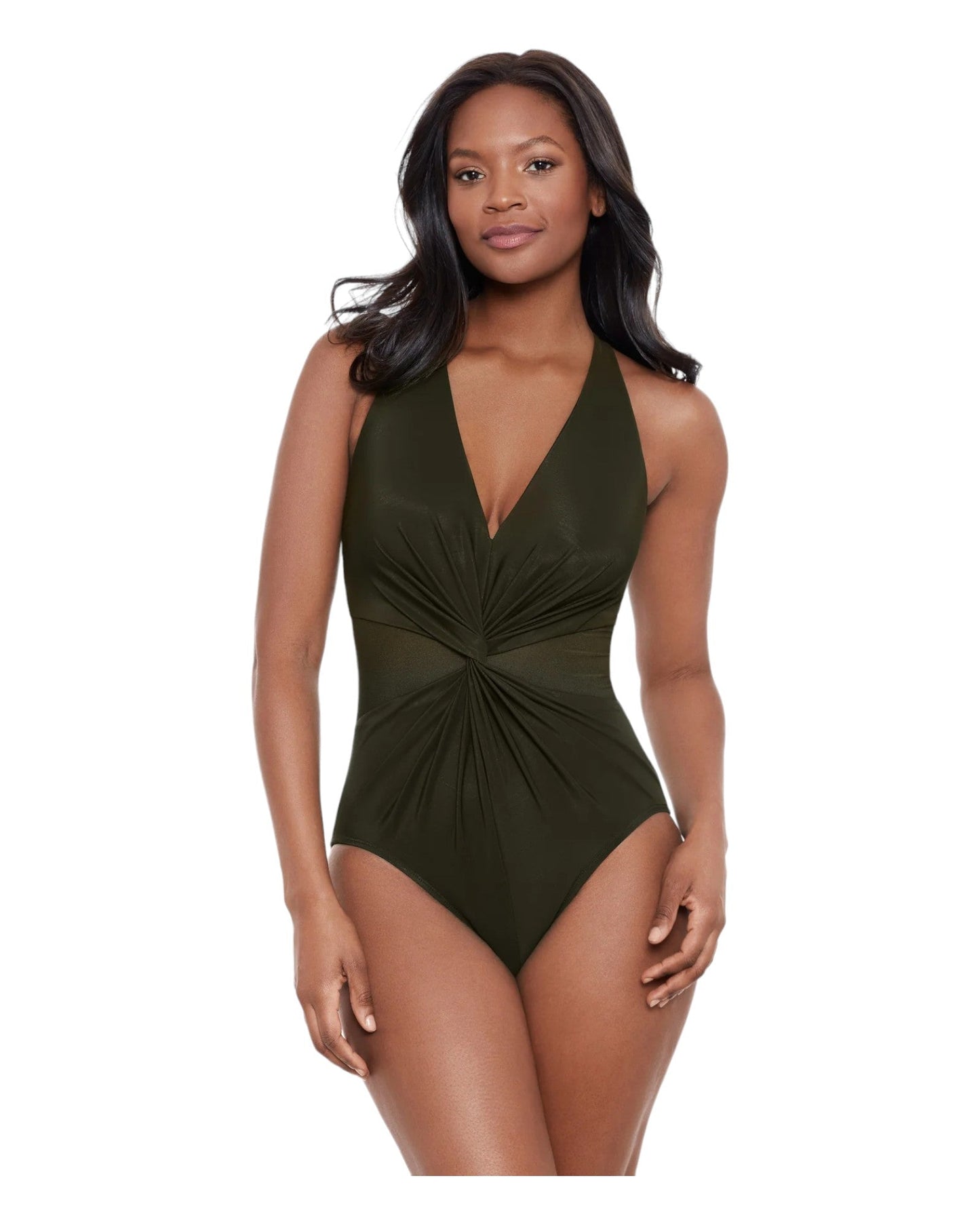 Nori Green Illusionists Wrapture One Piece Swimsuit  Swimwear  Miraclesuit.