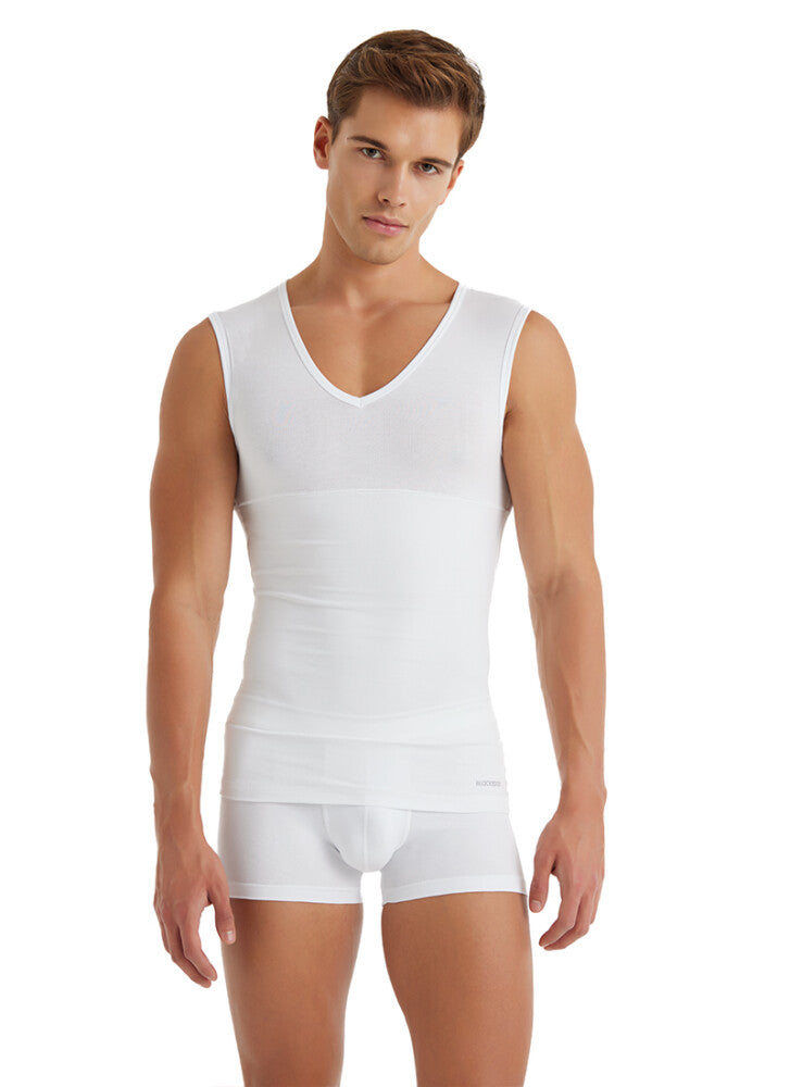 Mens Control V Neck Compression Singlet